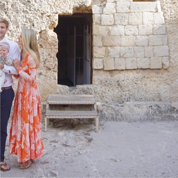 Free People First Kiss floral full skirt maxi dress Tangerine Dream - Picture 4 of 11